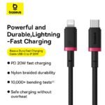 BASEUS DURA CHARGING CABLE USB C TO IP 20W 2M P10377800U01-02