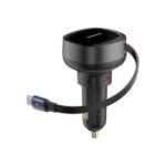BASEUS ENJOYMENT PRO CAR CHARGER C+RETRACTABLE TYPE C CABLE 60W C00057802111-01 BLACK