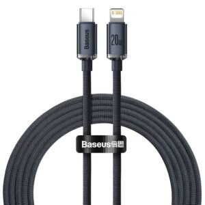 BASEUS FAST CHARGING DATA TYPE C TO IP 20W 2M CAJY000301 BLACK
