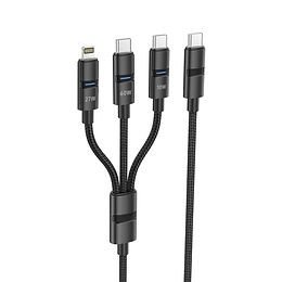 FONENG TYPE C 2iN1 FAST DATA CABLE 60W 1.2M BLACK XS10
