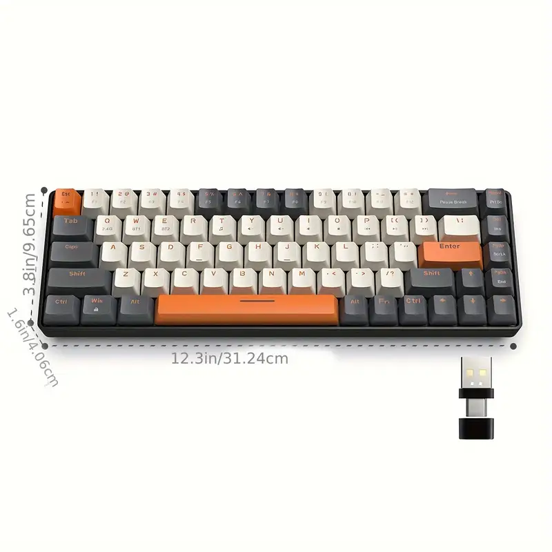 VAJRA K68 MECHANICAL KEYBOARD RED SWITCH GRAY - Image 3