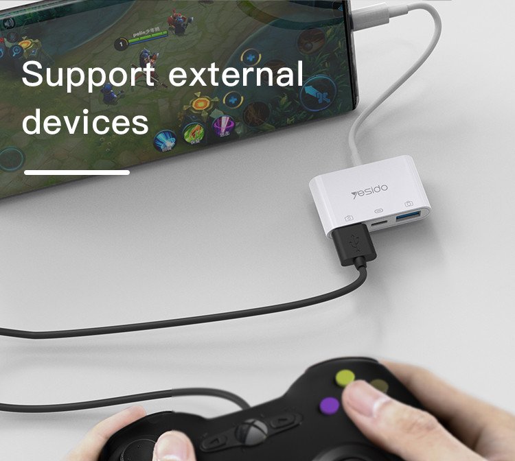 YESIDO OTG ADAPTER TYPE C TO USB 3.0 & PD QUICK CHARGE GS17 - Image 4