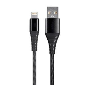 LAPWINGS 18W LIGHTNING CABLE POWER KIT NYLON BRAIDED 1M BLACK HCT 114