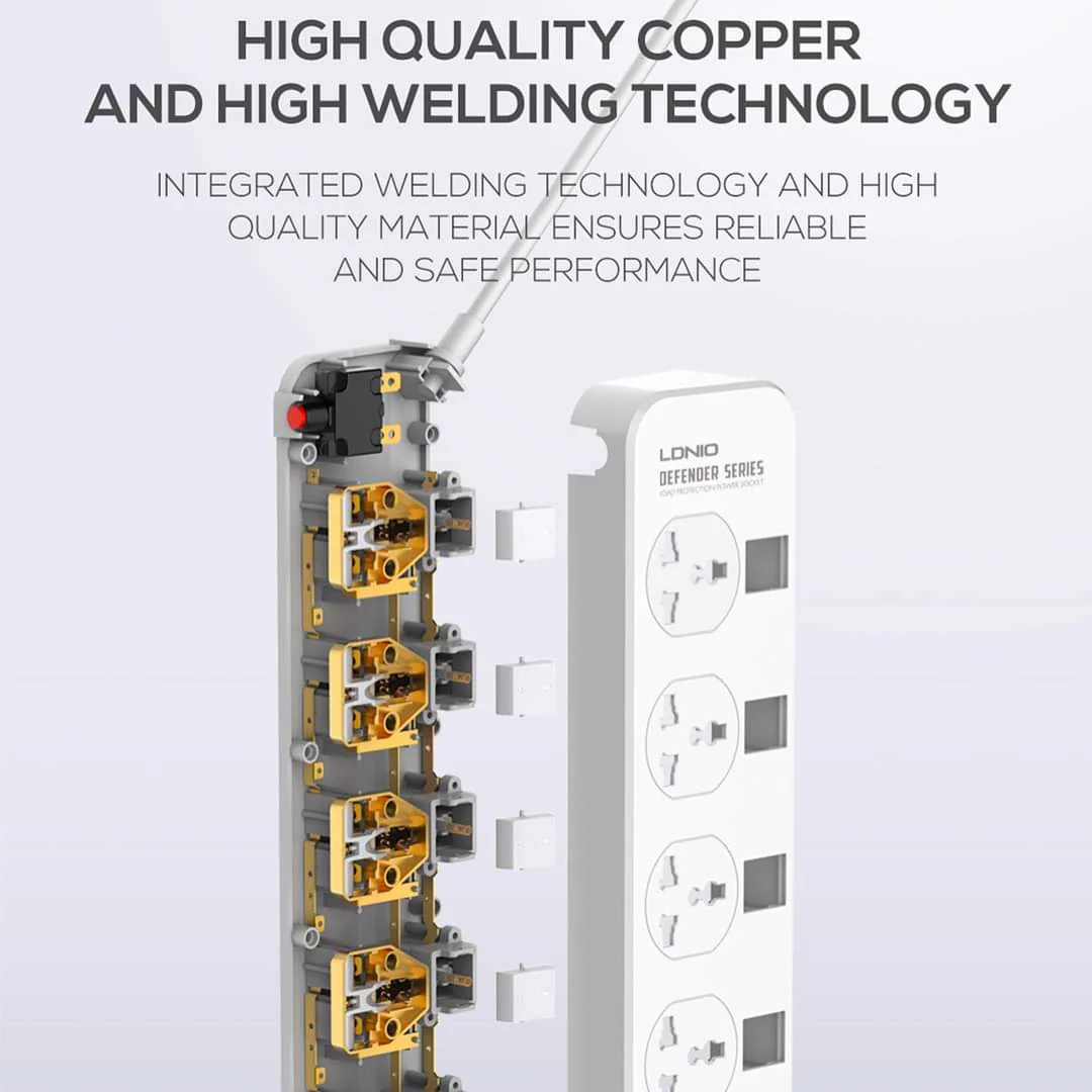 LDNIO POWER SOCKET 2500W DEFENDER SERIES Z8 - Image 3