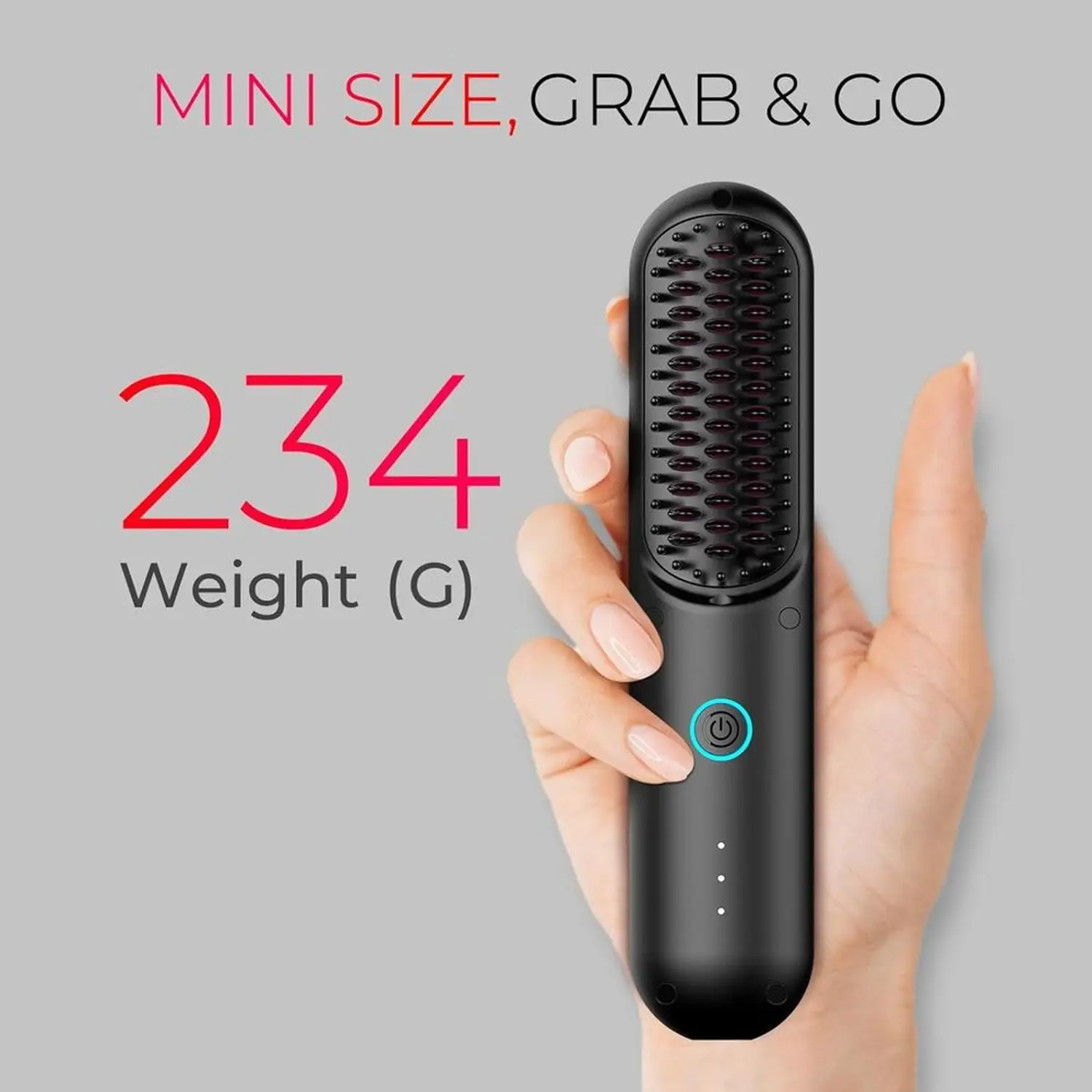 TYMO PORTA PORTABLE HAIR STRAIGHTENING BRUSH BLACK HC120 - Image 3