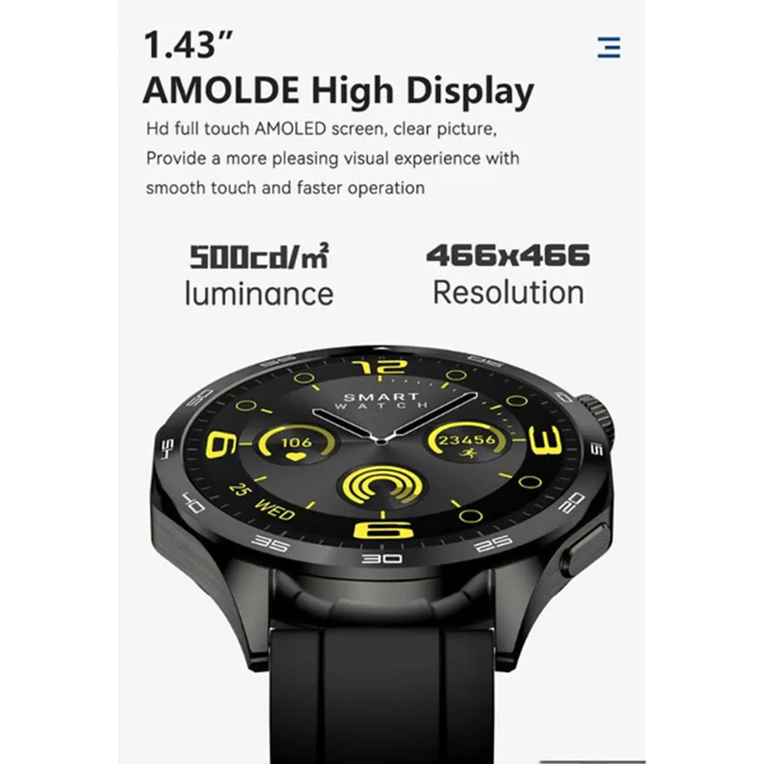 TELUX NEO SMART WATCH BLACK AM24 - Image 2