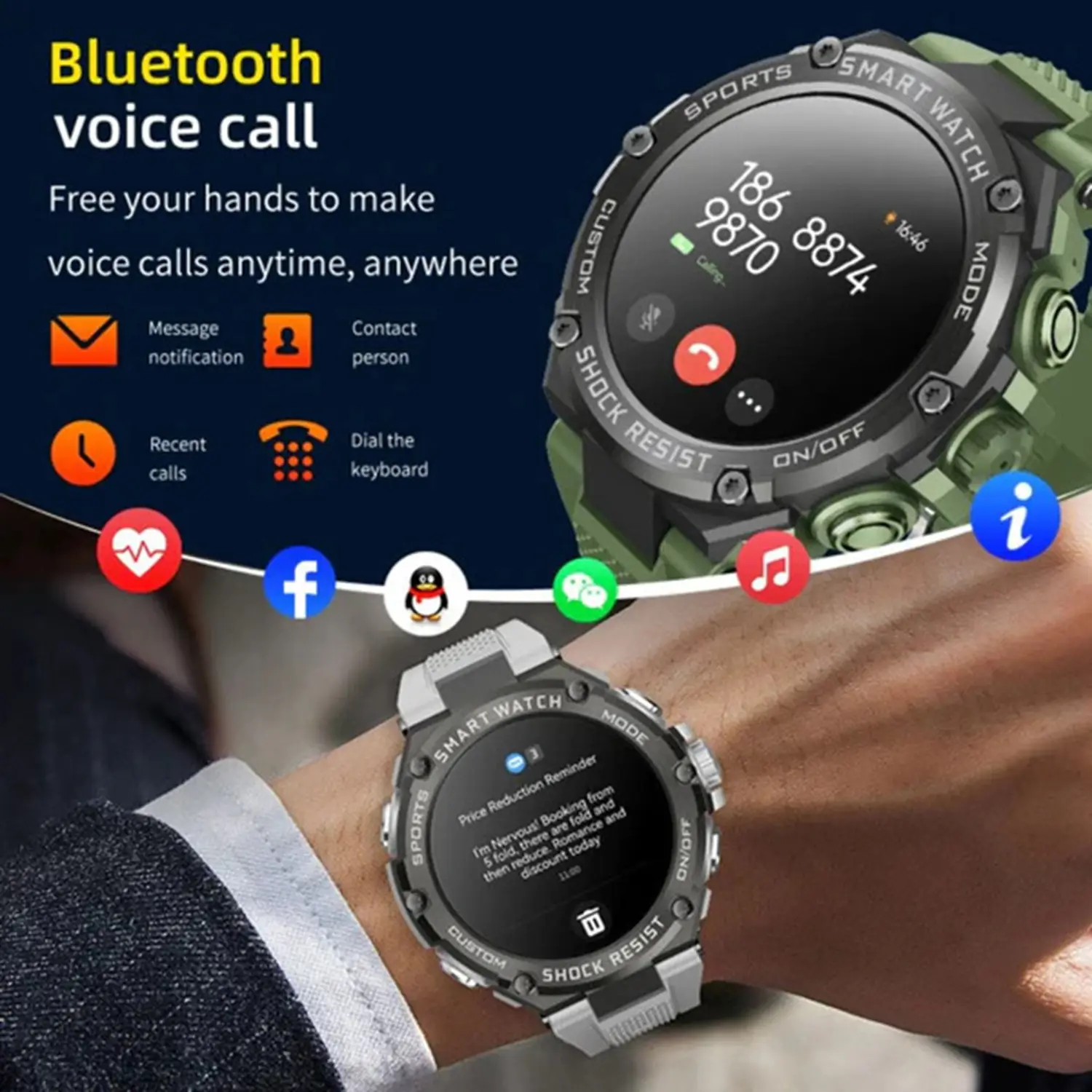 TELUX POWER FIT SMART WATCH BLACK Y2682 - Image 3