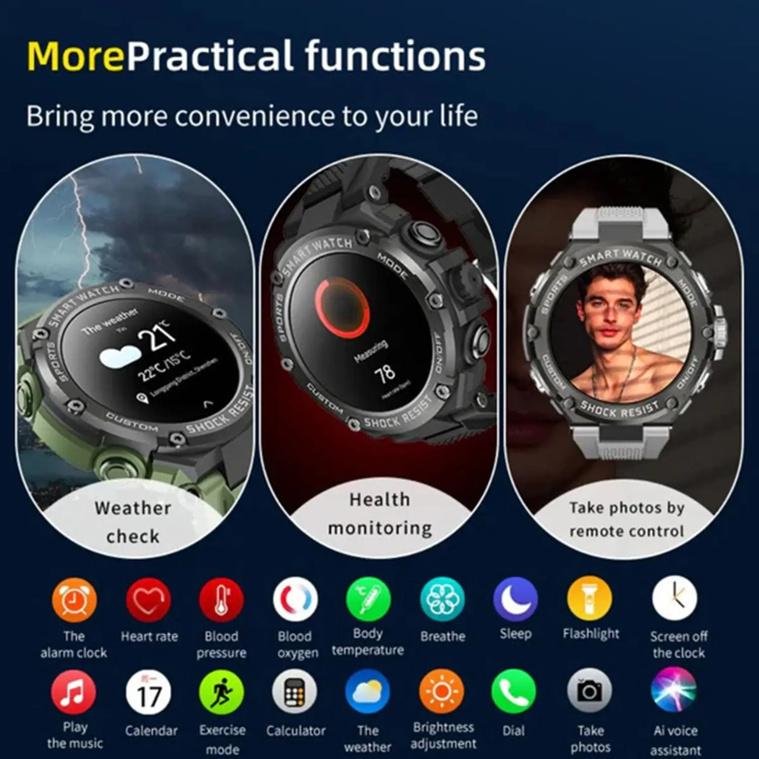 TELUX POWER FIT SMART WATCH BLACK Y2682 - Image 7