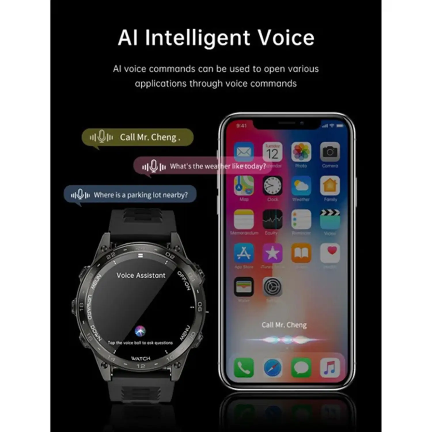 TELUX SPORTX SMART WATCH BLACK Y2680 - Image 5