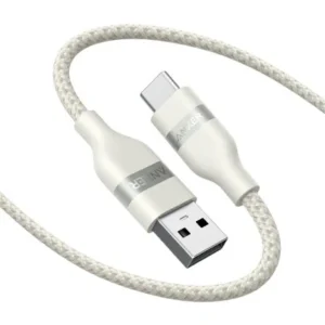 ANKER 322 USB A TO USB C CABLE 3FT BRAIDED WHITE A81H5H21